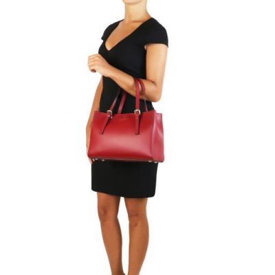Tuscany Leather Aura Leather Handbag Red #9