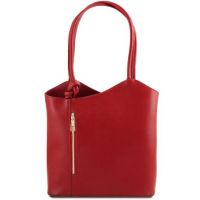 Tuscany Leather Patty Saffiano Leather Convertible Bag Red