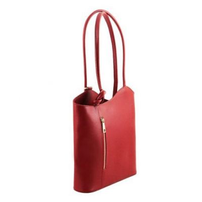 Tuscany Leather Patty Saffiano Leather Convertible Bag Red #2