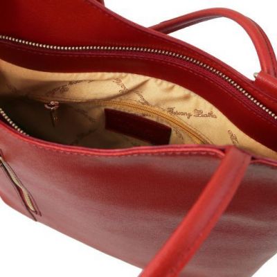 Tuscany Leather Patty Saffiano Leather Convertible Bag Red #5