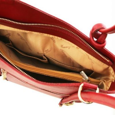Tuscany Leather Patty Saffiano Leather Convertible Bag Red #6
