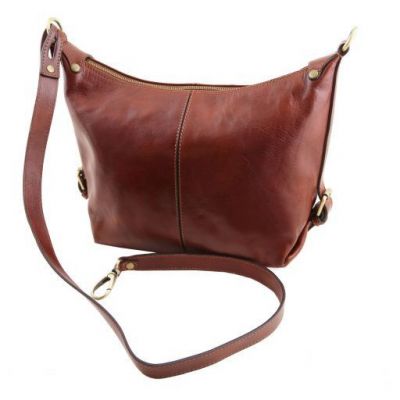 Tuscany Leather Sabrina Leather Hobo Bag Brown #5