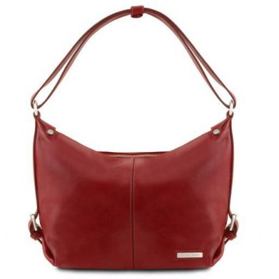 Tuscany Leather Sabrina Leather Hobo Bag Red