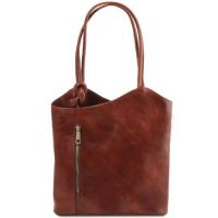 Tuscany Leather Patty Leather Convertible Bag Brown