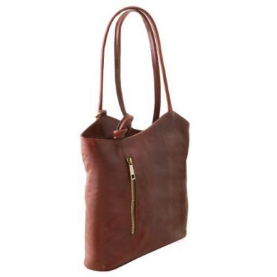 Tuscany Leather Patty Leather Convertible Bag Brown #2