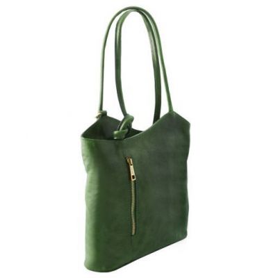 Tuscany Leather Patty Leather Convertible Bag Green #2