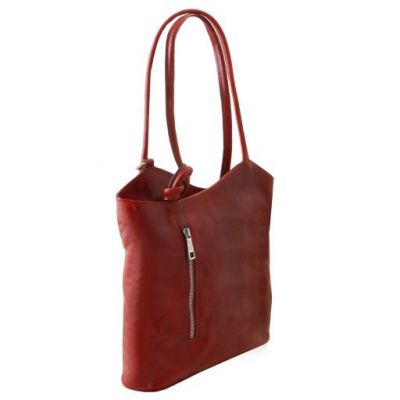 Tuscany Leather Patty Leather Convertible Bag Red #2