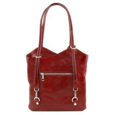 Tuscany Leather Patty Leather Convertible Bag Red #3