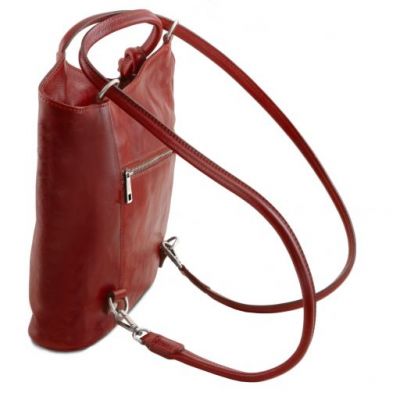 Tuscany Leather Patty Leather Convertible Bag Red #4