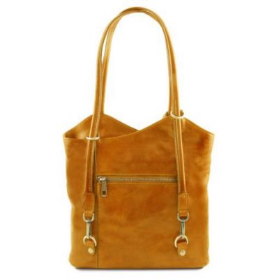 Tuscany Leather Patty Leather Convertible Bag Yellow #3