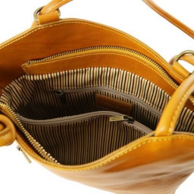 Tuscany Leather Patty Leather Convertible Bag Yellow #5