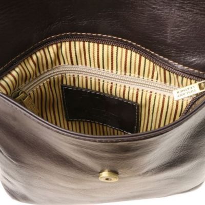 Tuscany Leather Classic Morgan Shoulder Bag Dark Brown #5