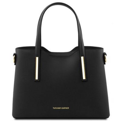Tuscany Leather Tote Handbag - Small Size Black