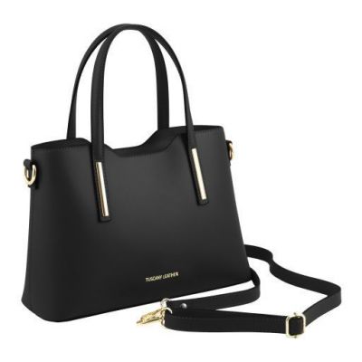 Tuscany Leather Tote Handbag - Small Size Black #2