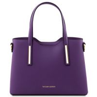 Tuscany Leather Tote Handbag - Small Size Purple