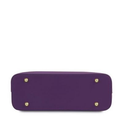 Tuscany Leather Tote Handbag - Small Size Purple #3