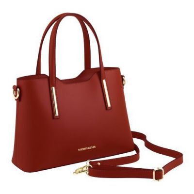 Tuscany Leather Tote Handbag - Small Size Red #2