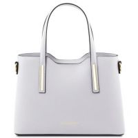 Tuscany Leather Tote Handbag - Small Size White