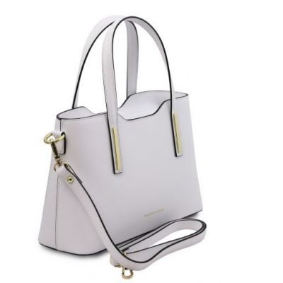 Tuscany Leather Tote Handbag - Small Size White #2