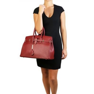 Tuscany Leather TL Handbag With Golden Hardware Pink #7