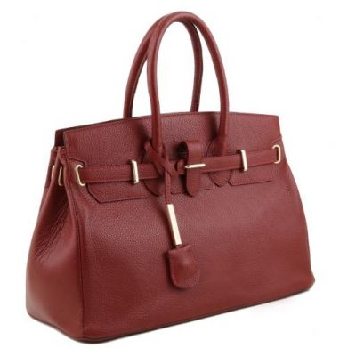 Tuscany Leather Handbag With Golden Hardware Red #2