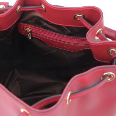 Tuscany Leather Vittoria Leather Bucket Bag Red #4