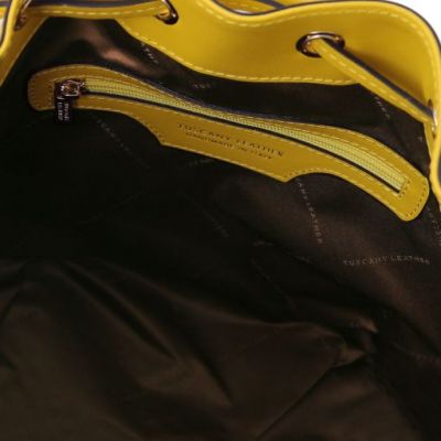 Tuscany Leather Vittoria Leather Bucket Bag Yellow #3