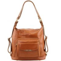 Tuscany Leather TL Bag Leather Convertible Bag Cognac