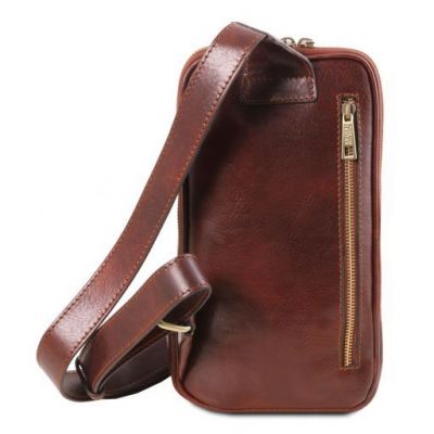 Tuscany Leather Martin Leather Crossover Bag Brown #3