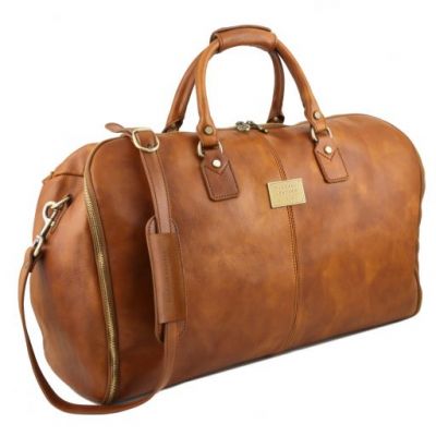 Tuscany Leather Antigua Travel Leather Duffle Garment Bag Brown #2