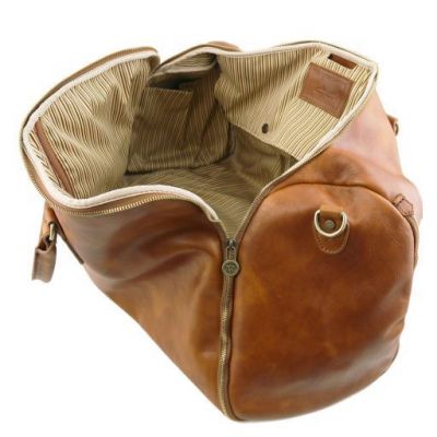 Tuscany Leather Antigua Travel Leather Duffle Garment Bag Brown #5