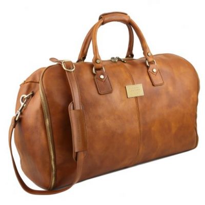 Tuscany Leather Antigua Travel Leather Duffle Garment Bag Natural #2