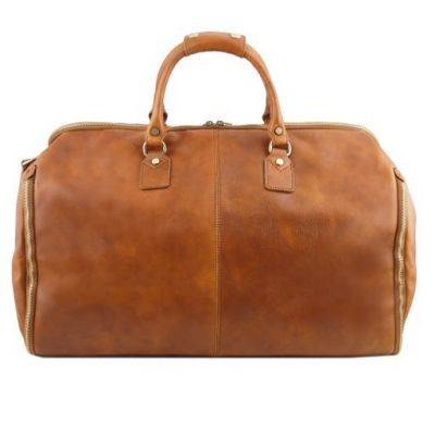 Tuscany Leather Antigua Travel Leather Duffle Garment Bag Natural #3