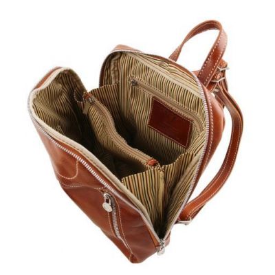 Tuscany Leather Manila Leather Backpack Black #4