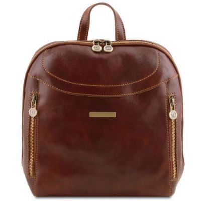 Tuscany Leather Manila Leather Backpack Brown #1