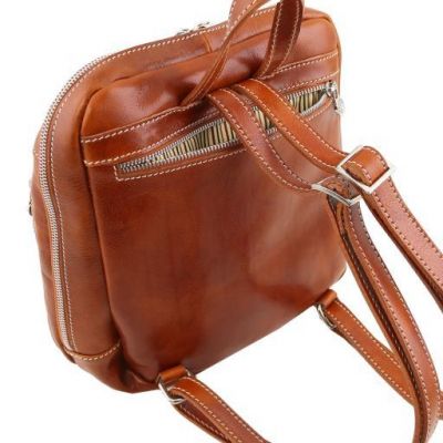 Tuscany Leather Manila Leather Backpack Brown #4