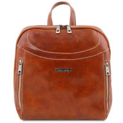 Tuscany Leather Manila Leather Backpack Honey