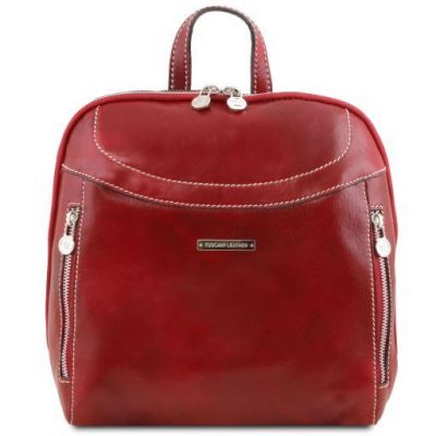 Tuscany Leather Manila Leather Backpack Red #1