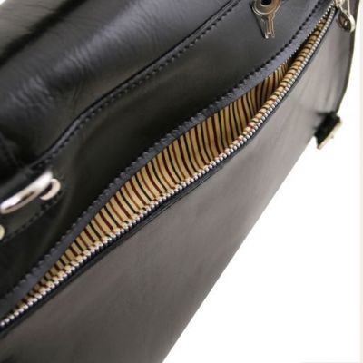 Tuscany Leather Viareggio Exclusive Leather Laptop Case With 3 Compartments Black #9