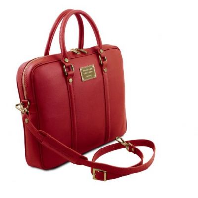 Tuscany Leather Prato Exclusive Saffiano Leather Laptop Case Red #2