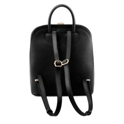 Tuscany Leather TL Bag Saffiano Leather Backpack For Women Black #3