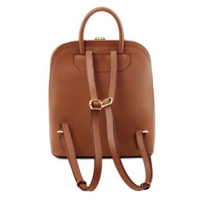 Tuscany Leather TL Bags Caramel Saffiano Leather Backpack For Women #9