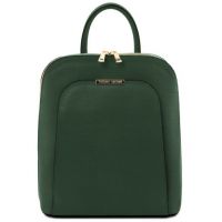 Tuscany Leather TL Bags Forest Green Saffiano Leather Backpack For Women