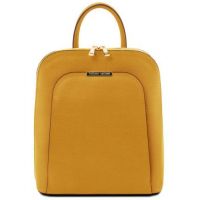 Tuscany Leather TL Bags Mustard Saffiano Leather Backpack For Women