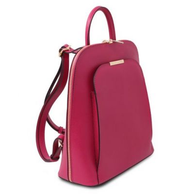 Tuscany Leather TL Bag Saffiano Leather Backpack For Women Pink #2