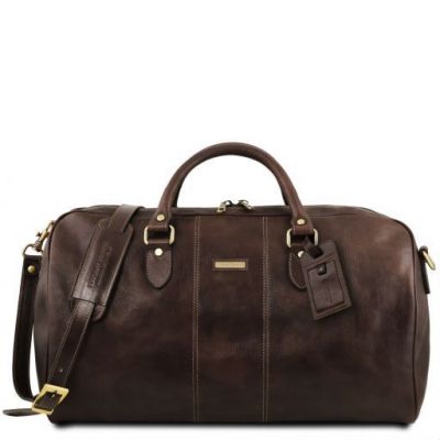 Tuscany Leather Travel Duffle Bag - Large Size Dark Brown #1