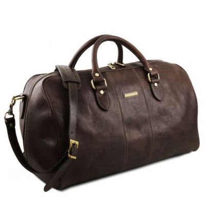Tuscany Leather Travel Duffle Bag - Large Size Dark Brown #2