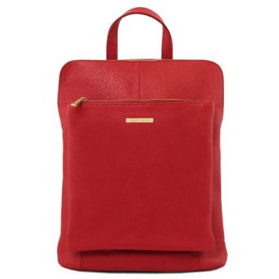 Tuscany Leather TL Bag Soft Leather Backpack For Women Lipstick Red