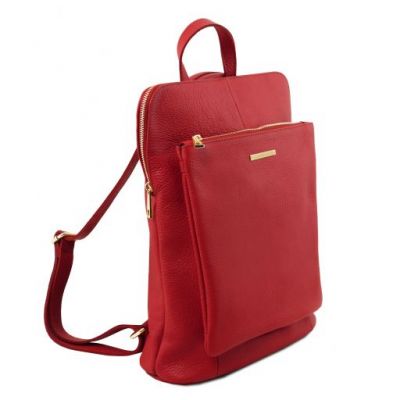 Tuscany Leather TL Bag Soft Leather Backpack For Women Lipstick Red #2