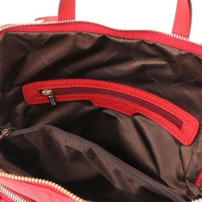 Tuscany Leather TL Bag Soft Leather Backpack For Women Lipstick Red #4